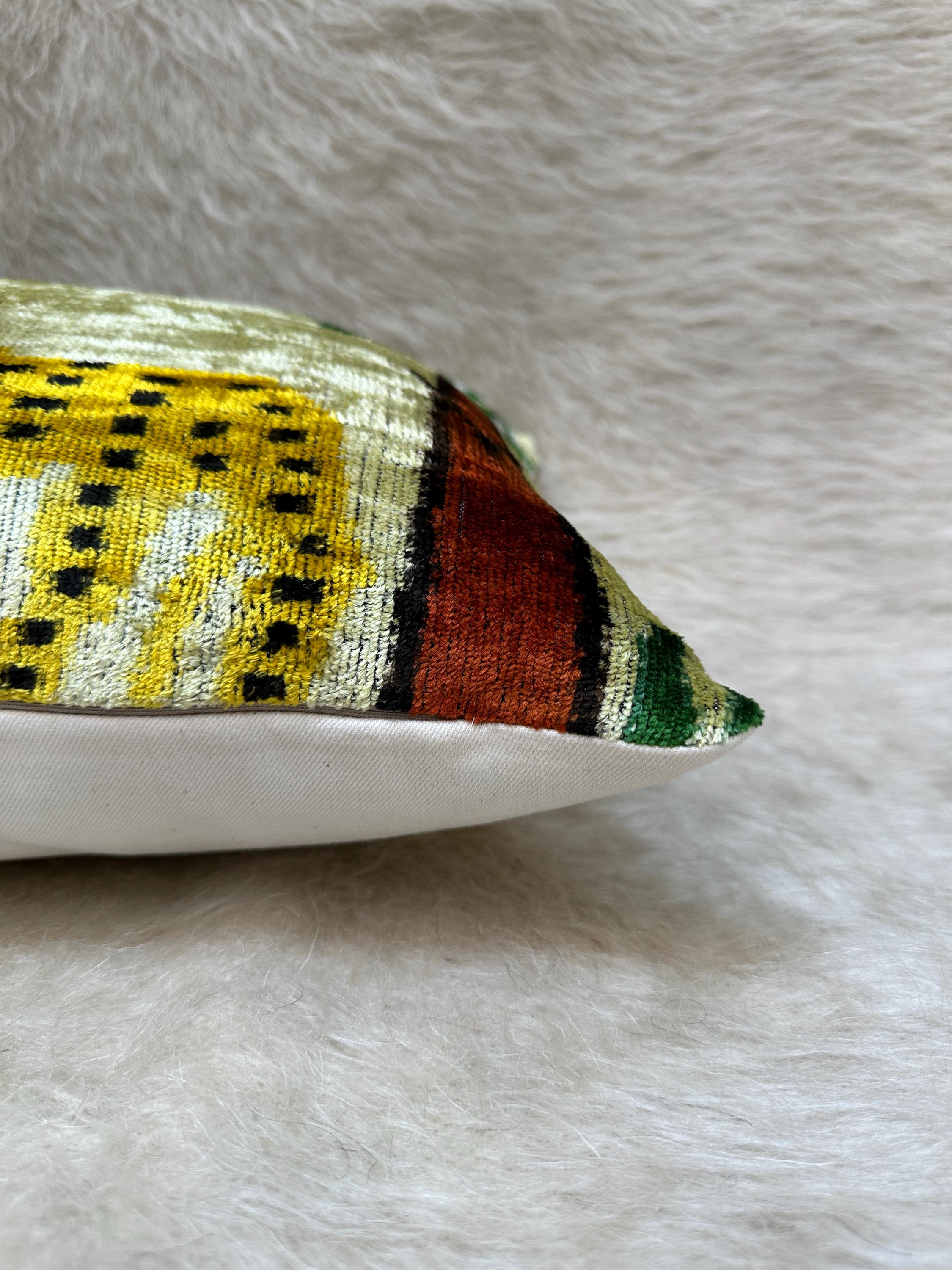 Yellow Green Colorful Velvet Pillow Cover 16x24