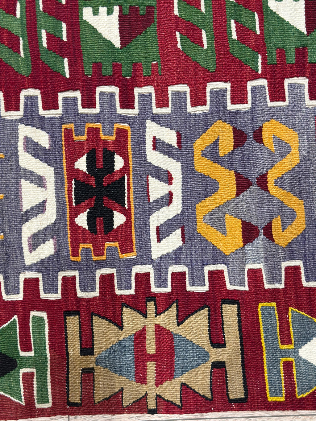 Vintage Turkish Kilim Rug, Boho Area Rug, Handwoven Wool (4.1 x 6.7 ft)