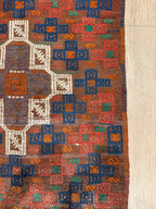 Vintage Turkish Kilim Rug, Handwoven Wool, Bohemian Area Rug (3.02x4.86 ft)