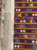 Vintage Turkish Kilim Rug, Handwoven Wool Boho Rug (4.5 x 6.8 ft)