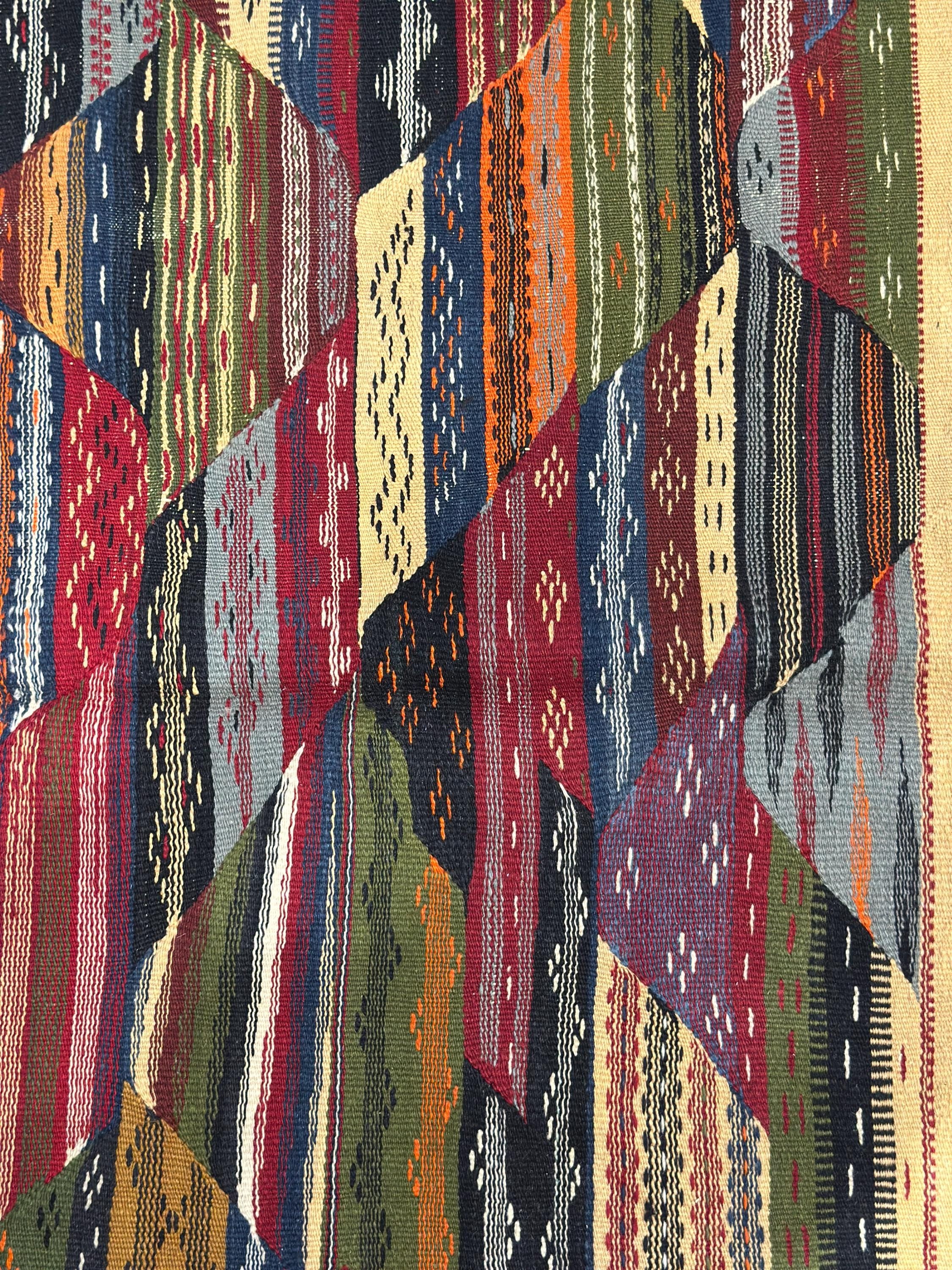 Vintage Turkish Kilim Rug, Boho Geometric Wool Area Rug (4.6 x 7.7 ft)