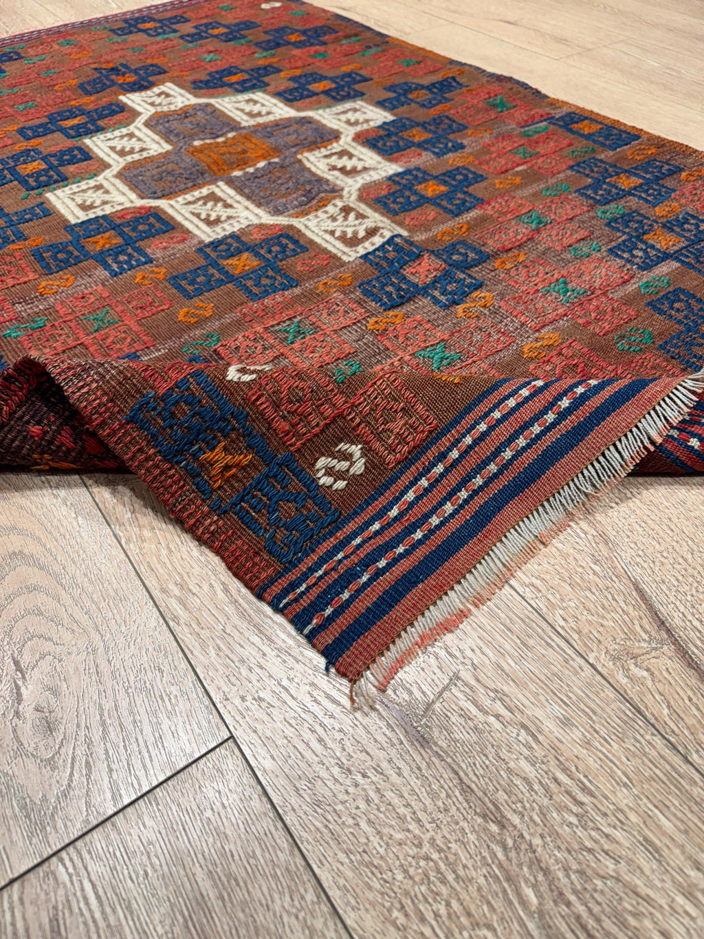 Vintage Turkish Kilim Rug, Handwoven Wool, Bohemian Area Rug (3.02x4.86 ft)