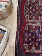 Vintage Turkish Kilim Rug, Handwoven Wool, Geometric Tribal Design (4.46 x 6.56 ft)