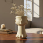 Handmade Ceramic Face Vase 7.1x9.8