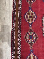 Vintage Turkish Kilim Rug – 4.4x5.9 ft, Handwoven Wool, Tribal Medallion
