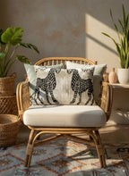 Black White Horse Motif Animal Velvet Pillow Cover 16x24