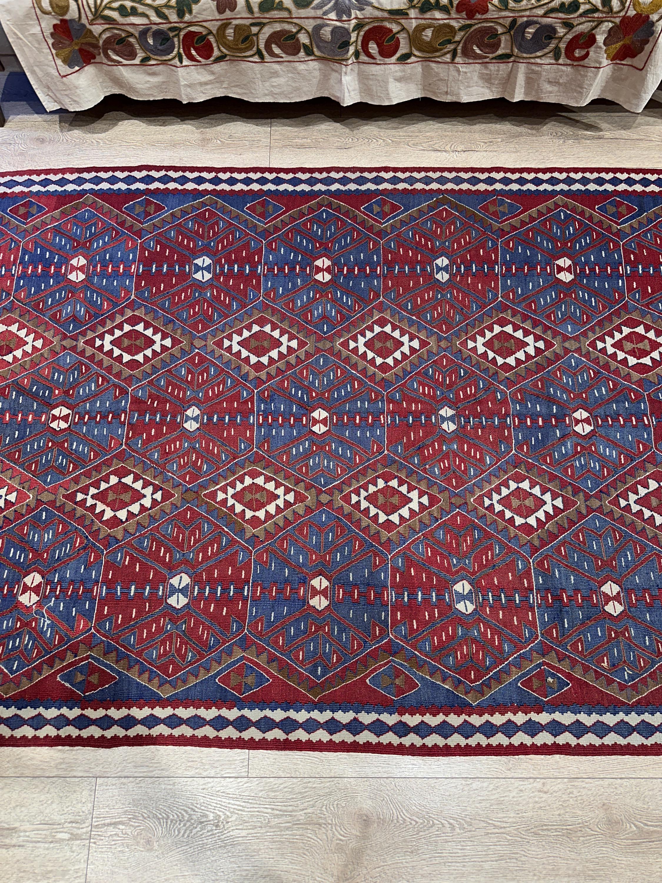 Vintage Area Rug, Turkish Kilim Rugs,  Rugs for living room, Vintage Boho Decor Rug, Handmade Rug, Area Rug, Unique Rug - 4.9 x 7.6 ft