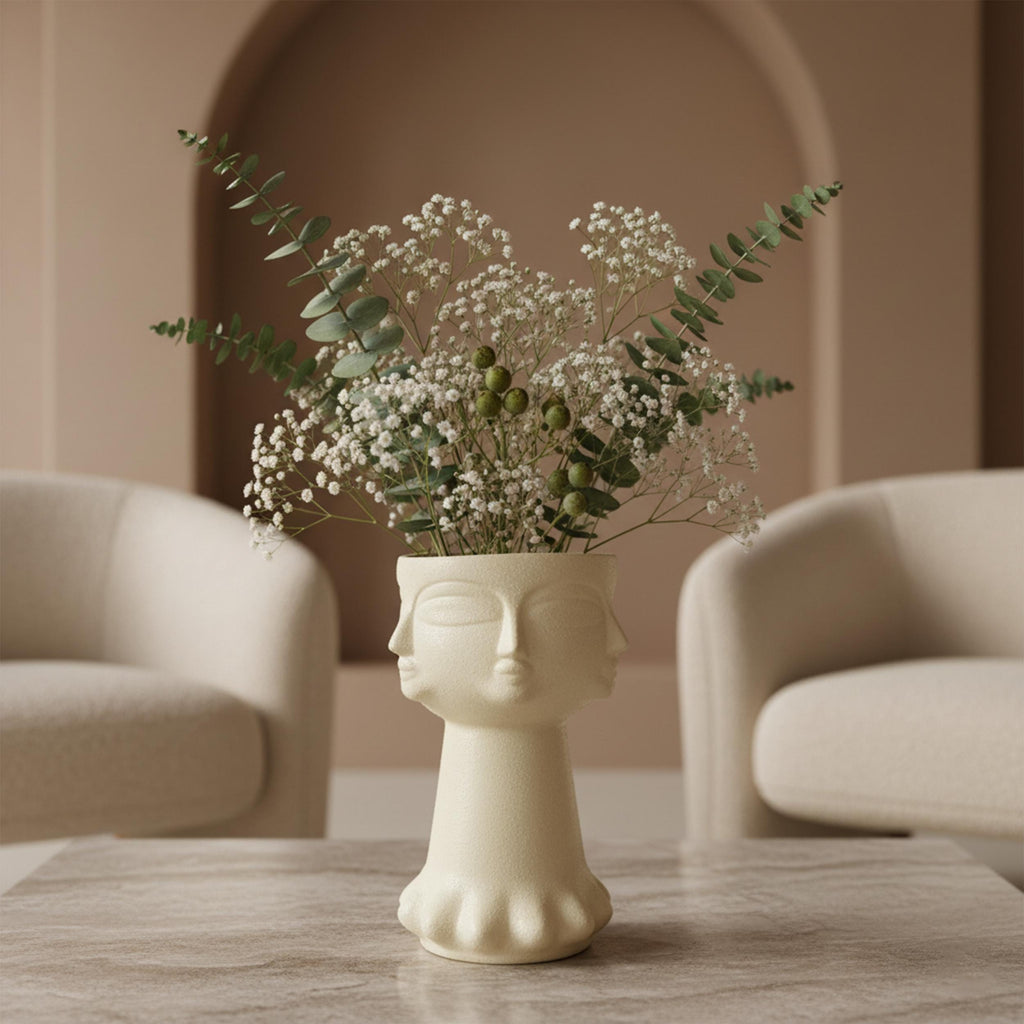 Handmade Ceramic Face Vase 7.1x9.8