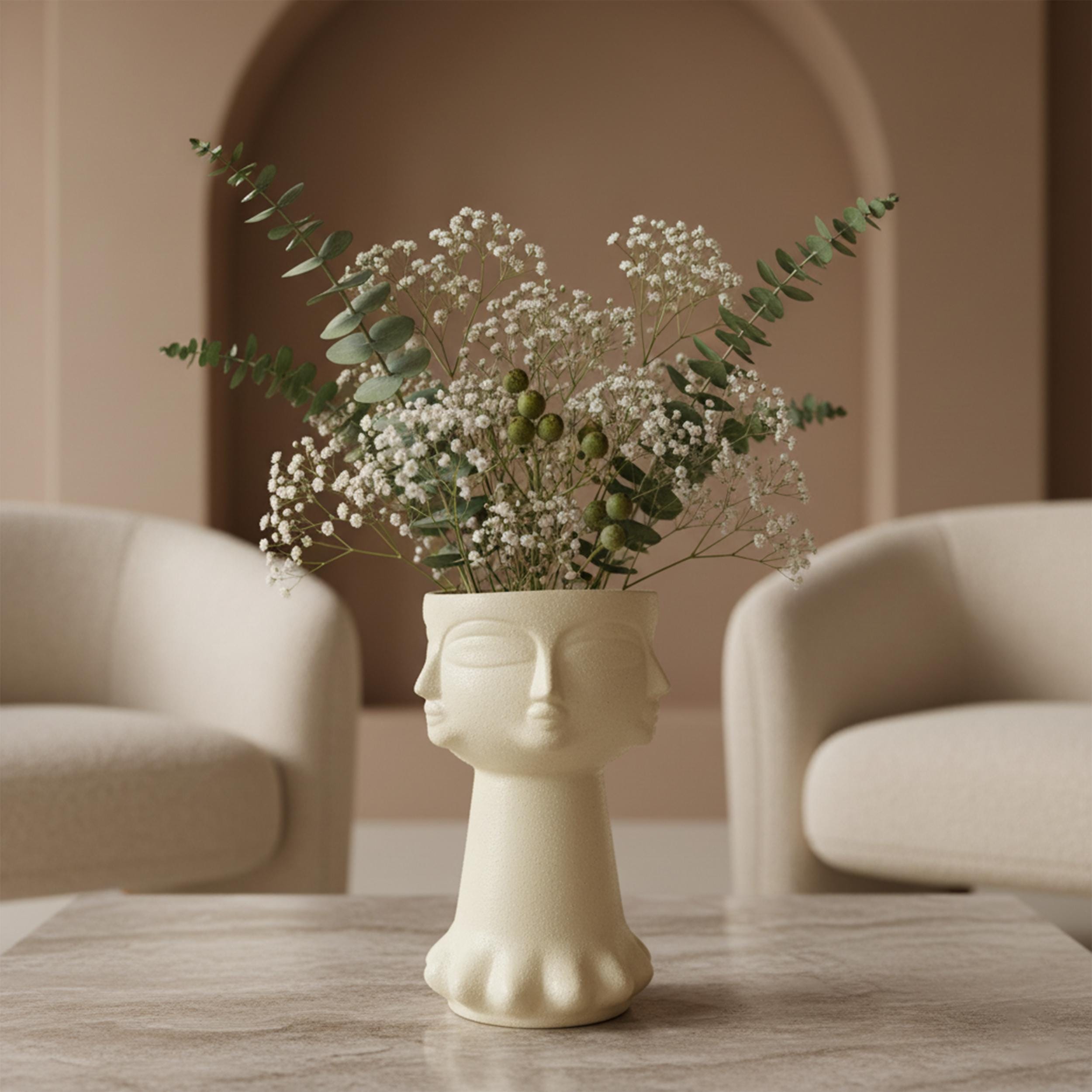 Handmade Ceramic Face Vase 7.1x9.8