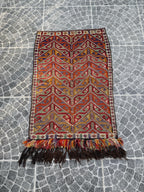 Vintage Turkish Kilim Rug: Handwoven Wool Cicim Rug (2.79x4.00 ft)