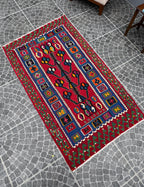 Vintage Tree of Life Kilim Rug, Turkish Handwoven Wool (3.93x6.66ft)