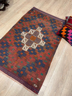 Vintage Turkish Kilim Rug, Handwoven Wool, Bohemian Area Rug (3.02x4.86 ft)