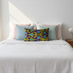 Purple Blue and Green Velvet Pillow Cover 16x24