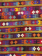 Vintage Turkish Kilim Rug, Handwoven Wool Boho Rug (4.5 x 6.8 ft)