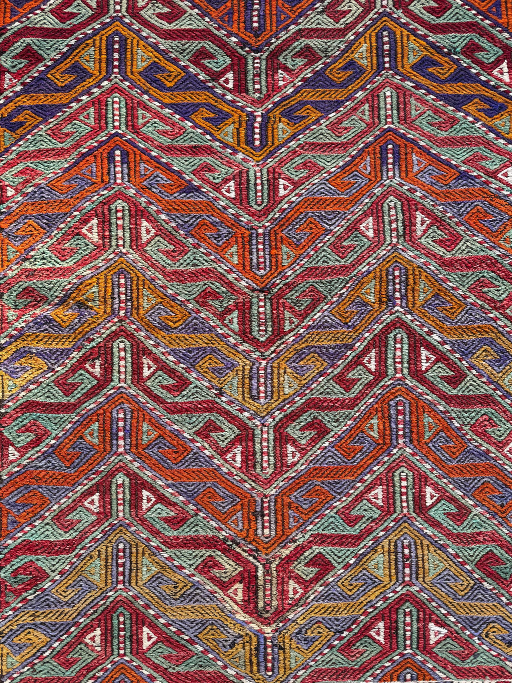 Vintage Turkish Kilim Rug: Handwoven Wool Cicim Rug (2.79x4.00 ft)