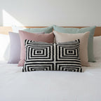 Black and White Velvet Pillow Cover 16x24