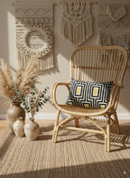 Black White and Yellow Velvet Pillow Cover 16x24