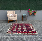 Handwoven Turkish Kilim Rug, Bohemian Geometric Rug (4.07x4.86 ft)