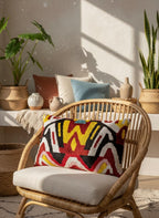 Red Yellow Black Velvet Pillow Cover 16x24