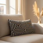 Black and White Velvet Pillow Cover 16x24