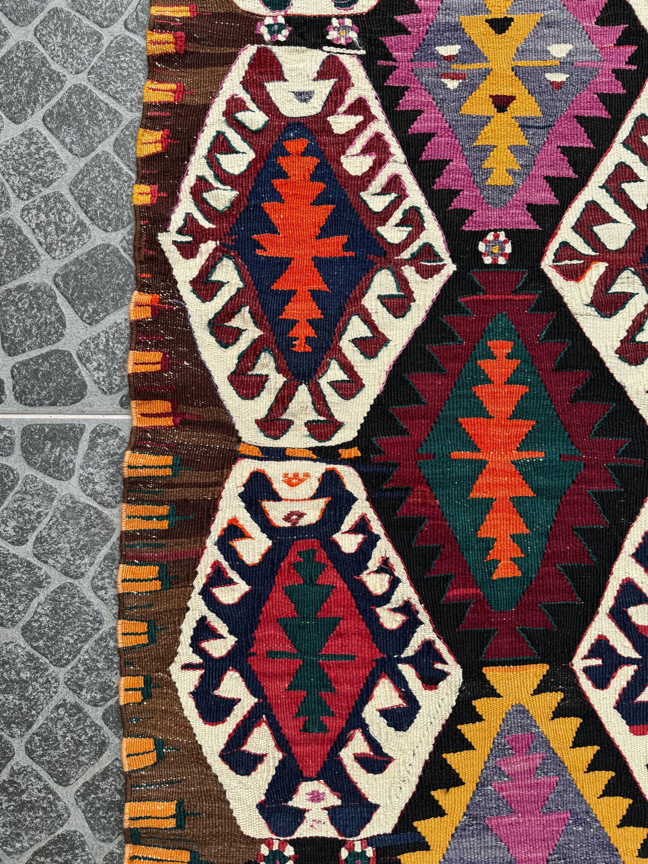 Vintage Turkish Kilim Runner Rug, Bohemian Home Decor (2.62 x 8.69 ft)