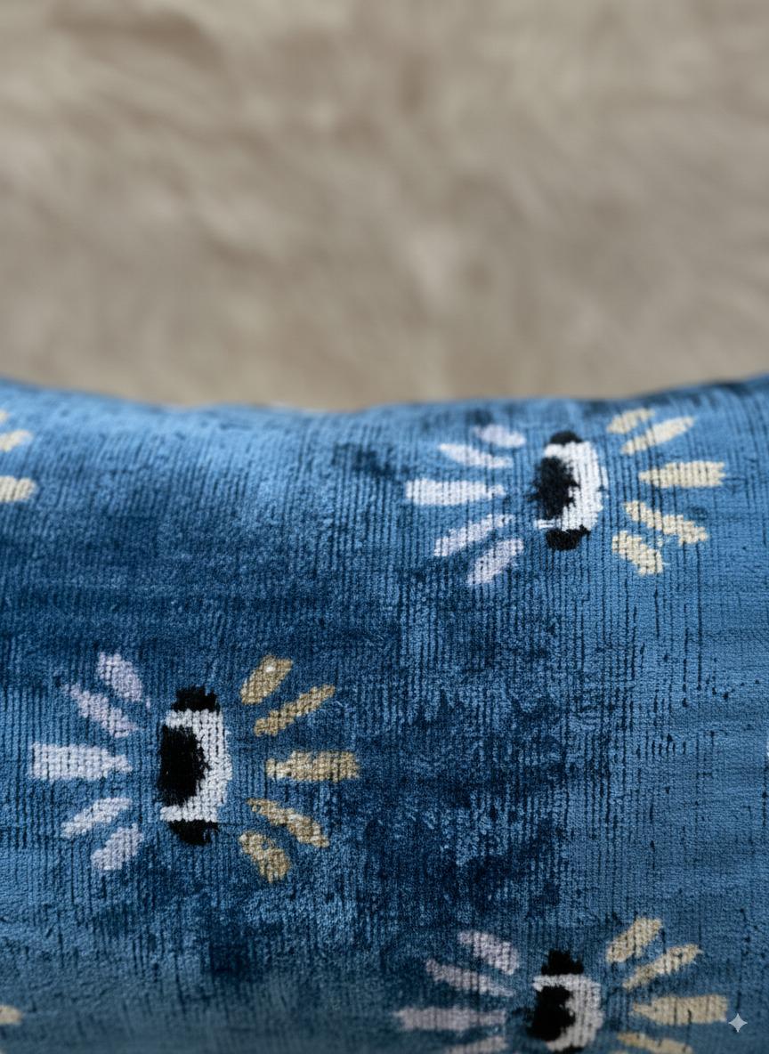 Blue Velvet Pillow Cover 16x24