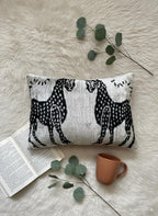 Black White Horse Motif Animal Velvet Pillow Cover 16x24
