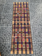 Vintage Turkish Kilim Rug, Bohemian Woven Area Rug (2.33x7.22 ft)