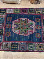 Vintage Turkish Kilim Rug, Handwoven Wool Area Rug (4.20x5.70 ft)