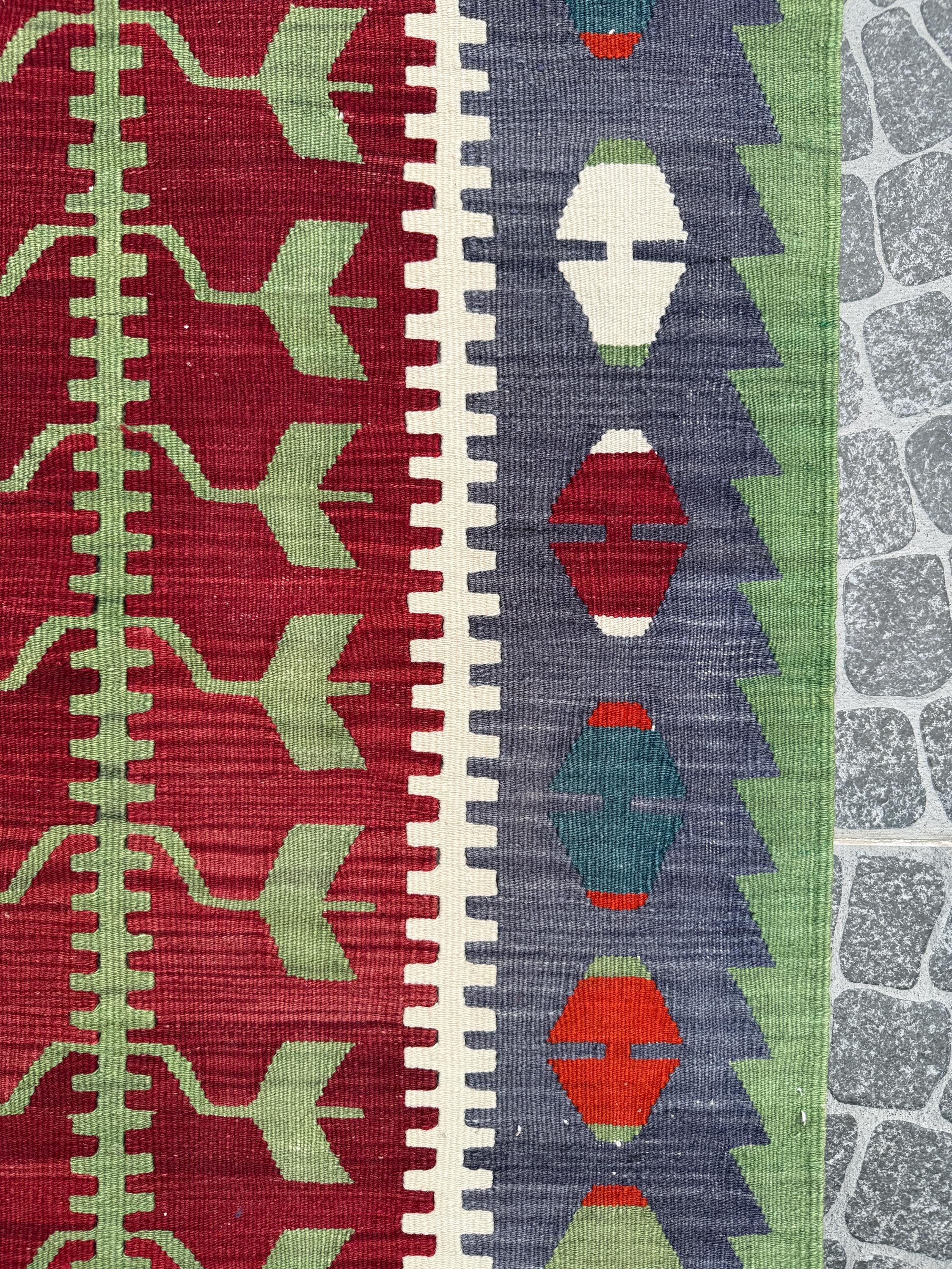 Vintage Turkish Kilim Rug, Handwoven Boho Decor (2.62x4.07 ft)