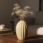 Handmade Beige Ceramic Vase 7.8x9.8