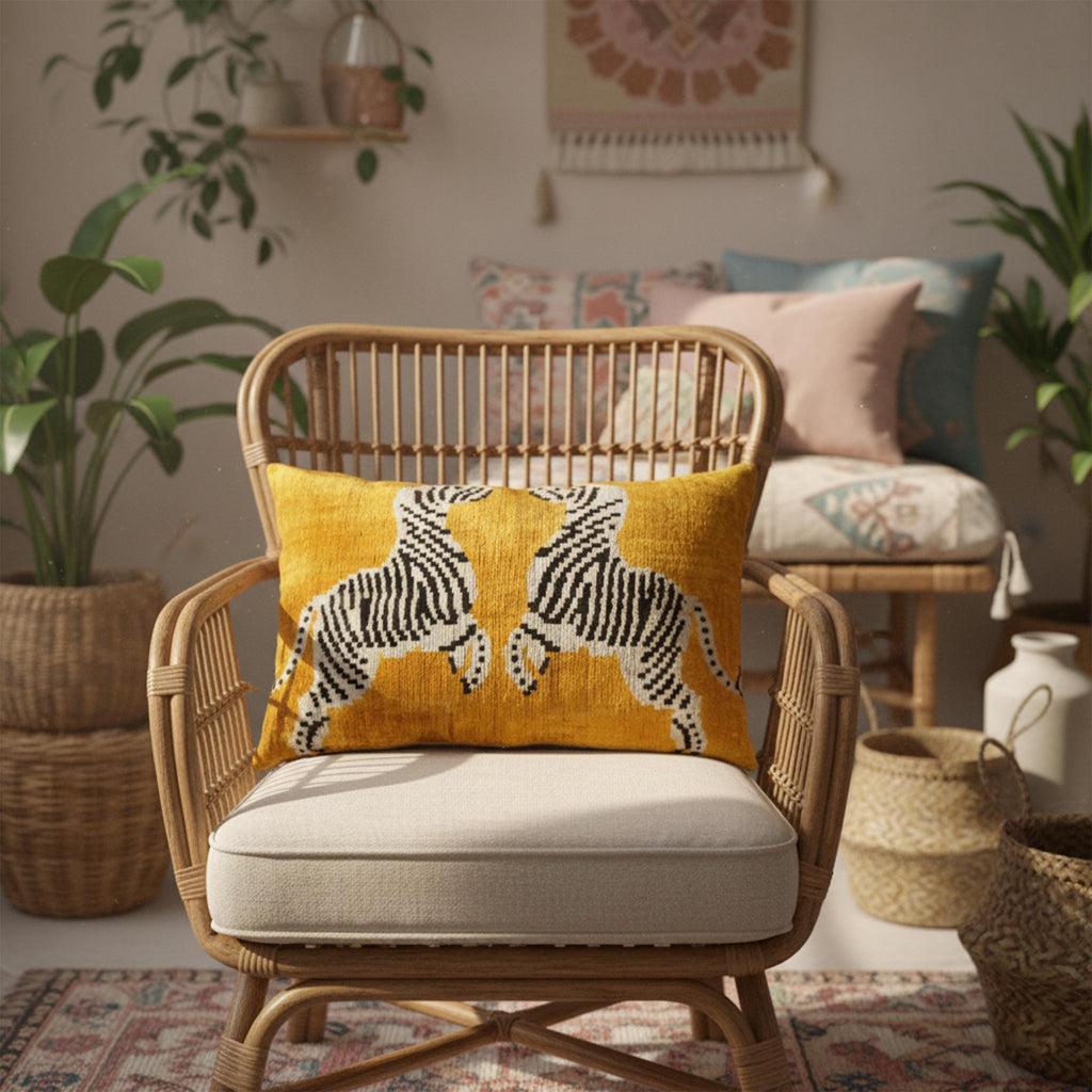 Black & White Zebra Velvet Pillow Cover 16x24