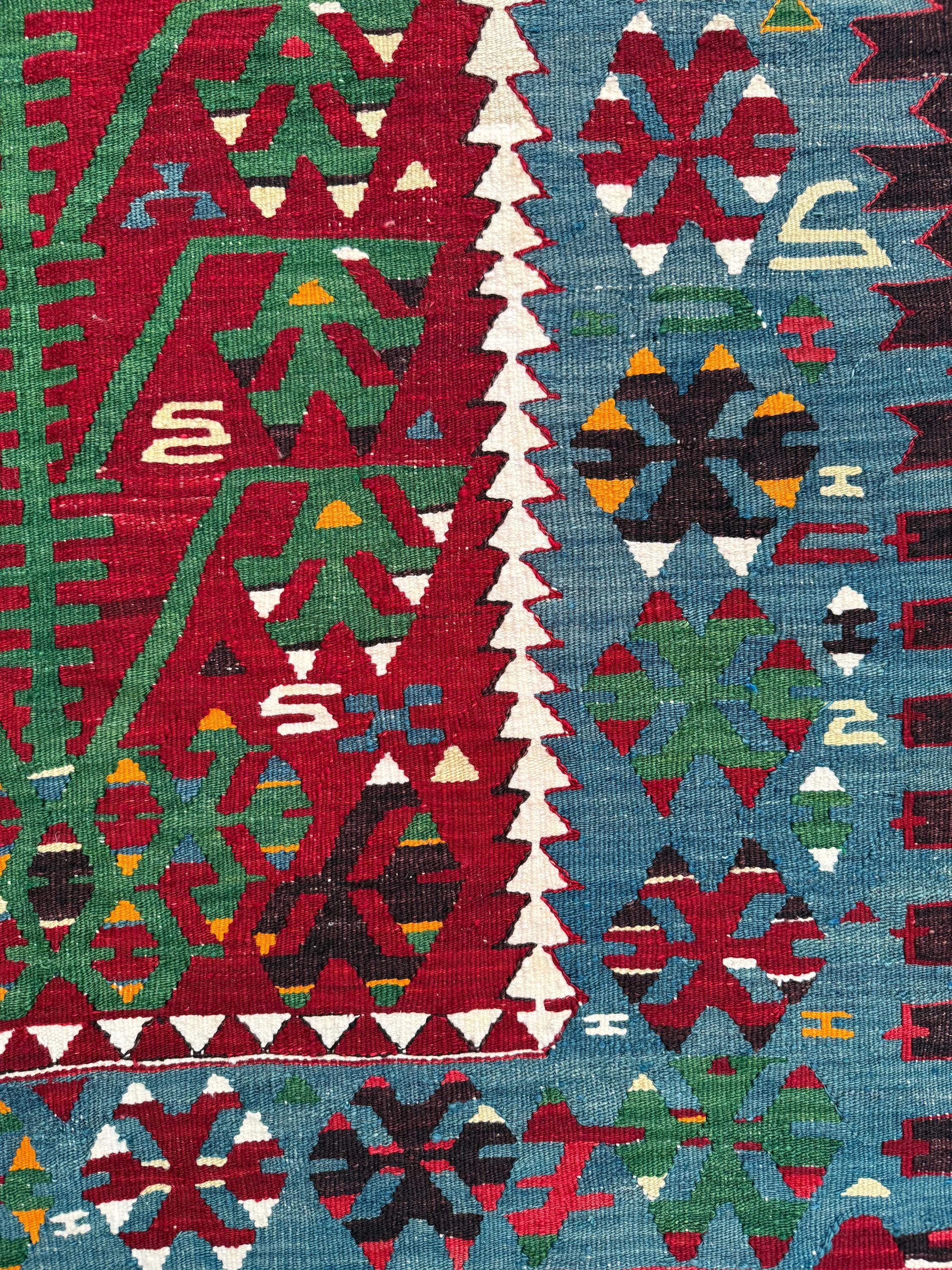 Vintage Esme Kilim Rug, Handwoven Turkish Rug, Bohemian Decor (3.48x5.48 ft)