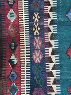Vintage Turkish Kilim Rug, Handwoven Wool Boho Rug (4.5 x 6.4 ft)