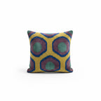 Yellow, Blue & Purple Ikat Pillow Cover 16x24