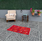 Vintage Turkish Kilim Rug, Handwoven Wool Cicim Rug (1.90x3.81 ft)