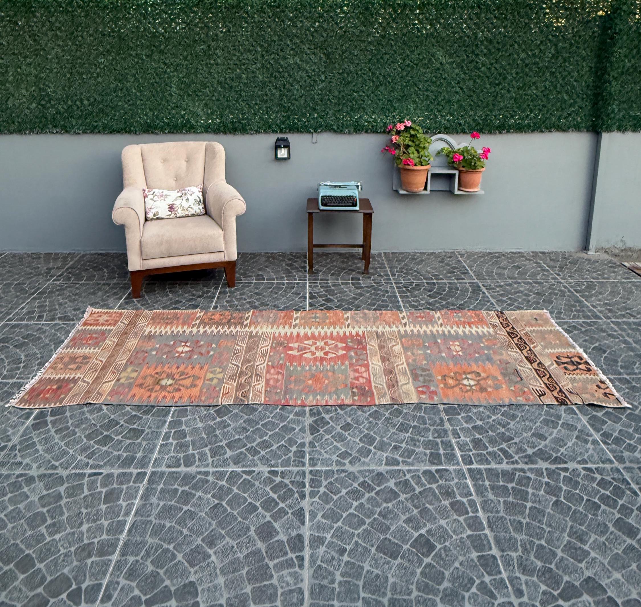 Handwoven Turkish Kilim Rug, 4.95x6.89 ft, Vintage Wool Decor