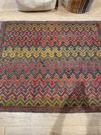 Vintage Turkish Kilim Rug, Handwoven Wool Area Rug (4.3 x 5.5 ft)