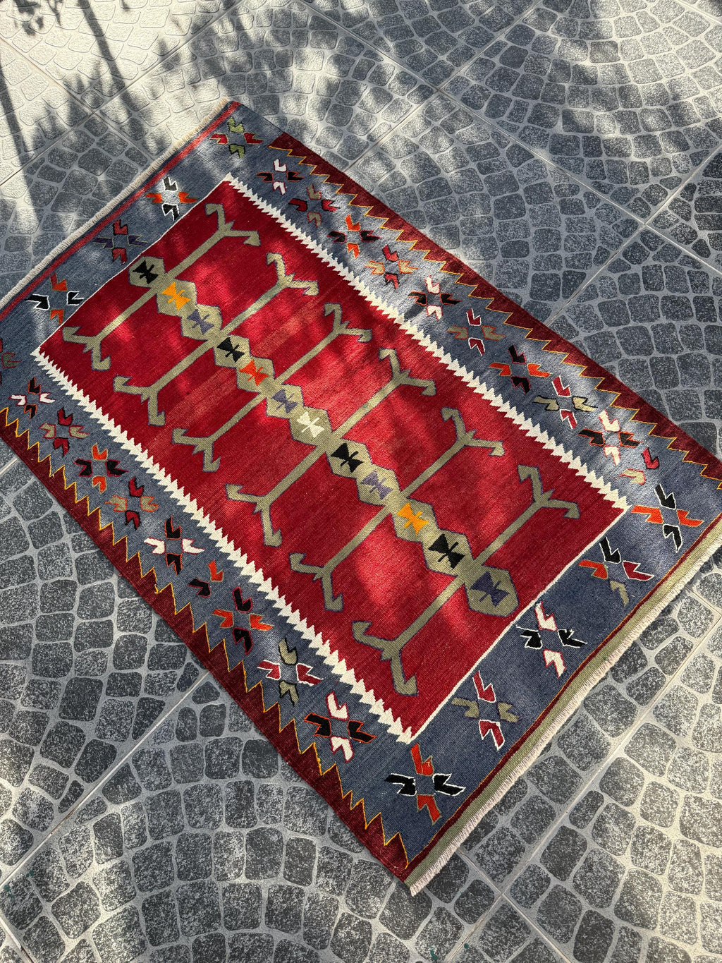 Vintage Handwoven Turkish Kilim Rug, 3.12x4.66 ft, Wool Rug