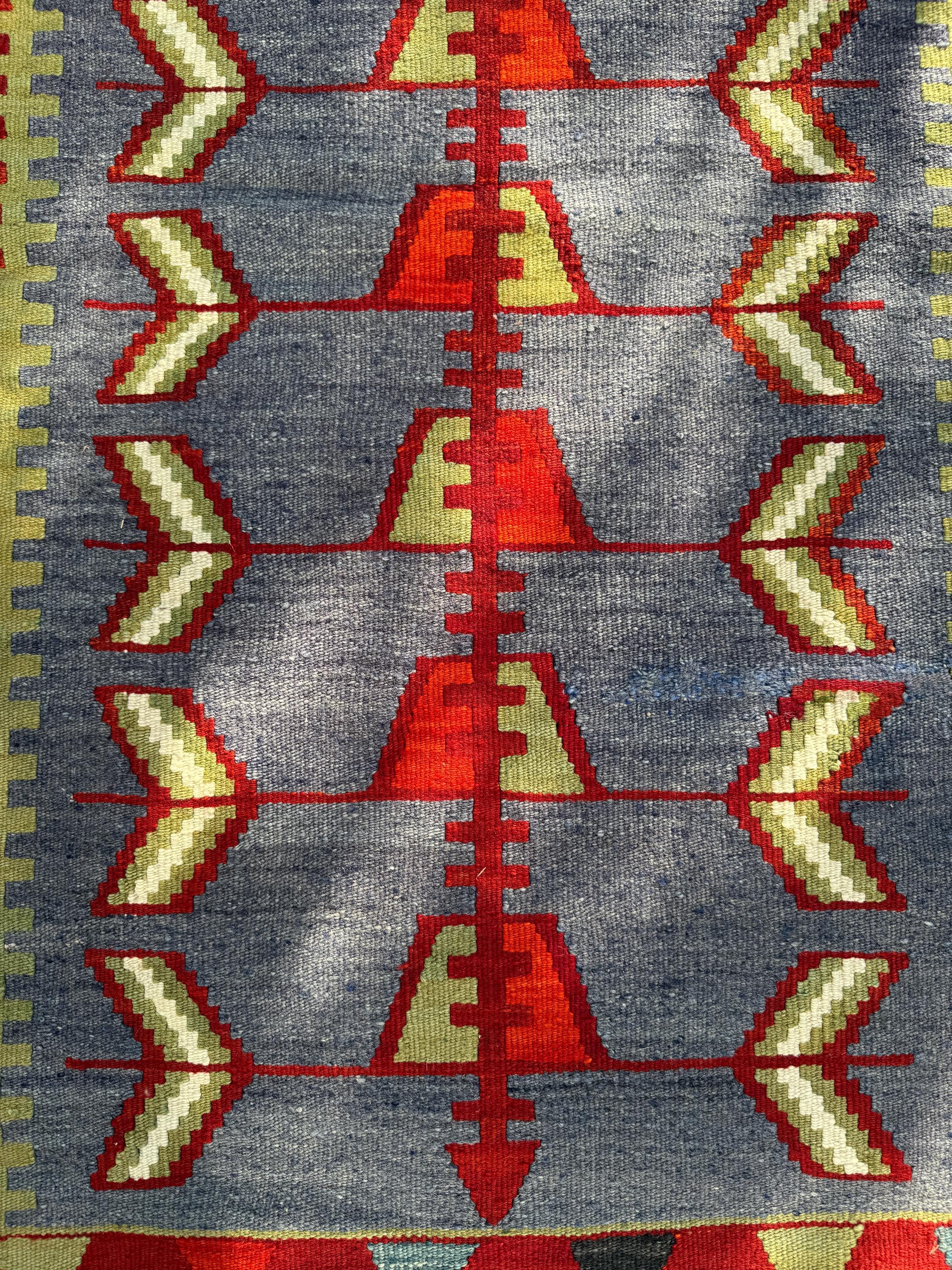 Vintage Handwoven Turkish Kilim Rug, Geometric Wool Rug (3.18x4.76 ft)