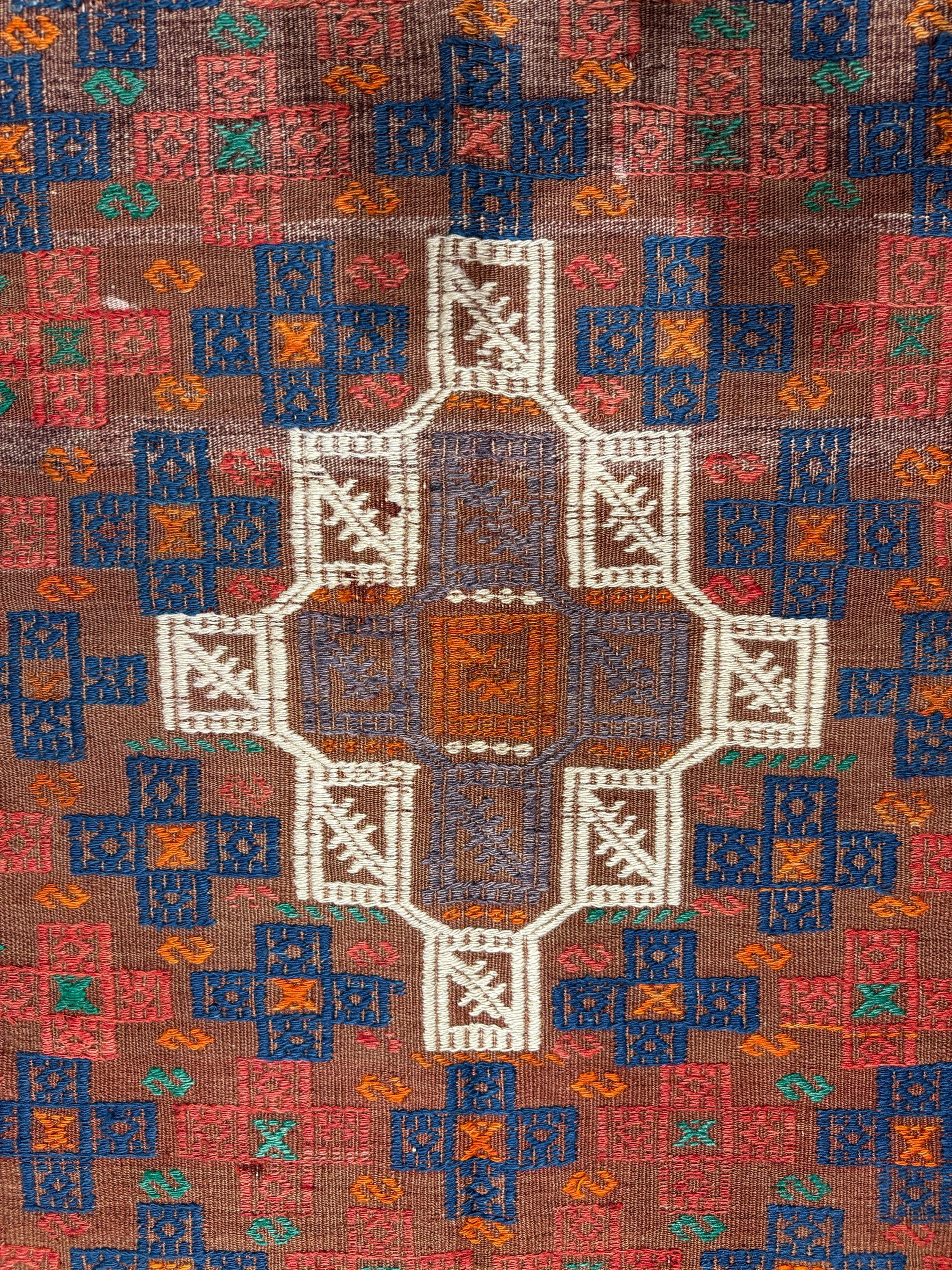 Vintage Turkish Kilim Rug, Handwoven Wool, Bohemian Area Rug (3.02x4.86 ft)