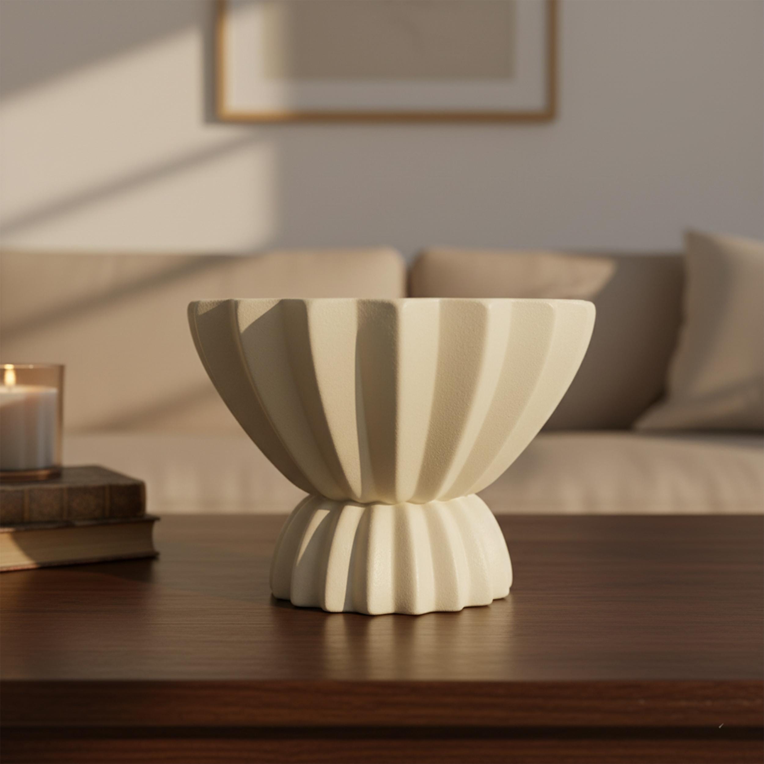 Handmade Ceramic Bowl Clay 9.8x13.7