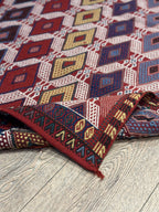 Vintage Konya Kilim Rug, Geometric Diamond Wool Rug (3.9 x 5.7 ft)