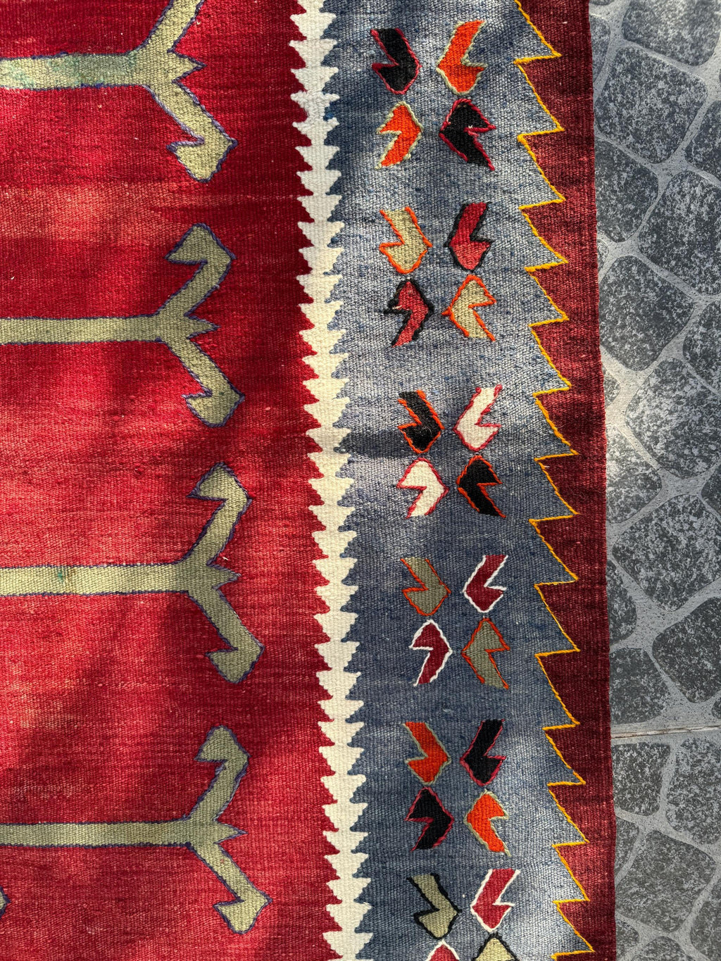 Vintage Handwoven Turkish Kilim Rug, 3.12x4.66 ft, Wool Rug