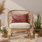 Pink Yellow Green Wavy Velvet Pillow Cover 16x24