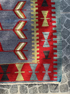 Vintage Handwoven Turkish Kilim Rug, Geometric Wool Rug (3.18x4.76 ft)