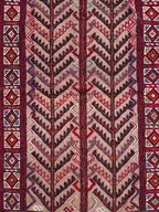 Vintage Turkish Kilim Rug, Handwoven Sumak Rug (2.43x3.97 ft)