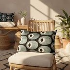 Blue Black Evil Eye Velvet Pillow Cover 16x24