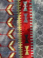 Vintage Handwoven Turkish Kilim Rug, Geometric Wool Rug (3.18x4.76 ft)