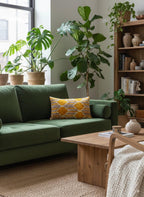 Mustard Yellow and Beige Velvet Pillow Cover 16x24